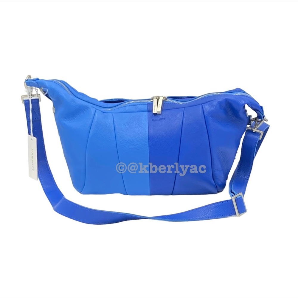 Hammitt Morgan Leather Oasis Blue Color Blocked Shoulder Hobo Bag - Picture 5 of 7